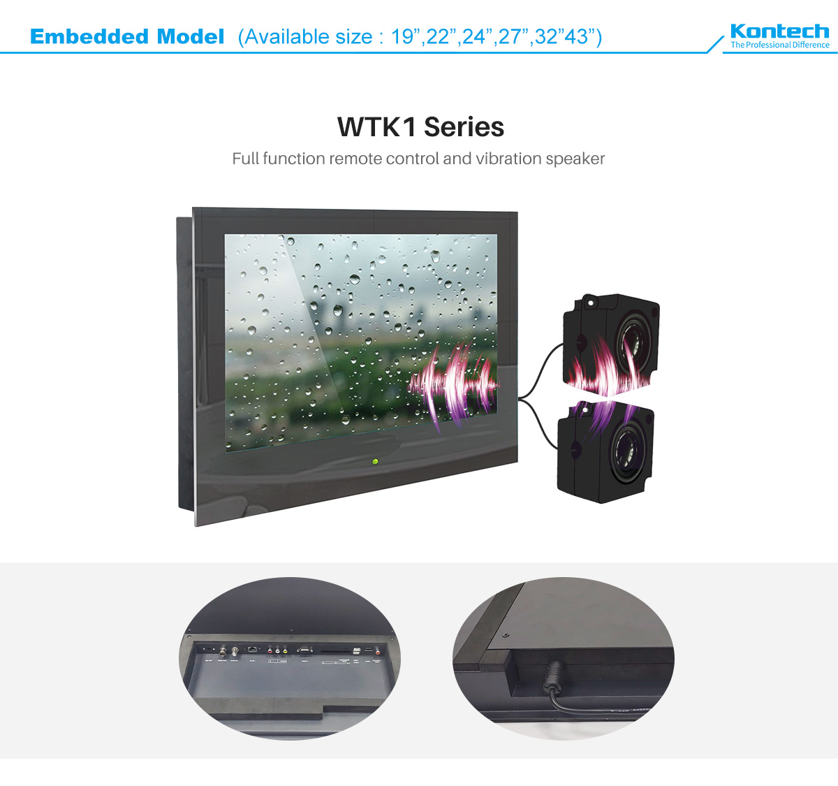 waterproof TV with audio device